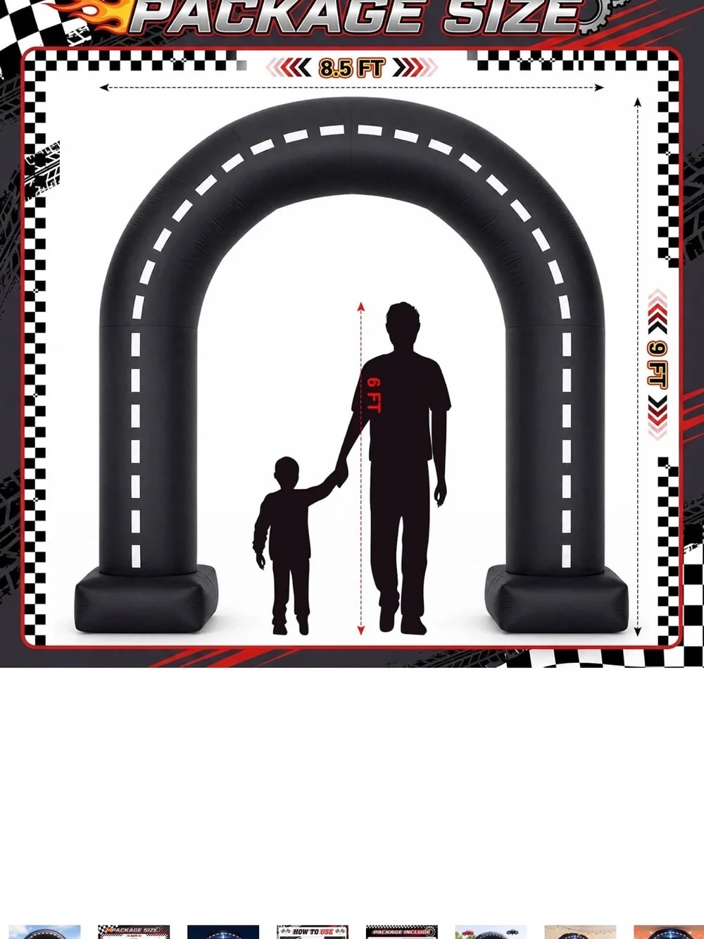 Inflatable Race Track Archway - Black